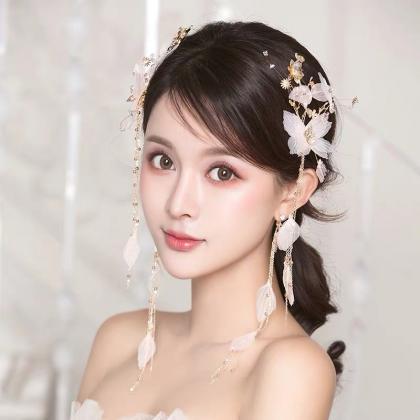 Handmade Pearl Hair Comb Gold Wired Bridal..
